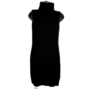 Terranova Black Knitted Sleeveless Turtleneck Sweater Dress